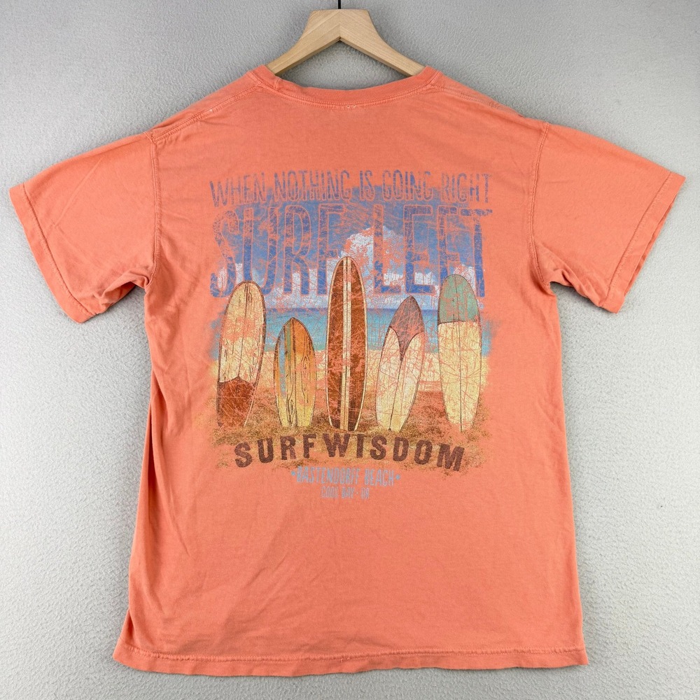 Retro‎ Surfing T-Shirt Mens M Oregon Coast Comfort Colors Graphic Tee